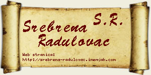 Srebrena Radulovac vizit kartica